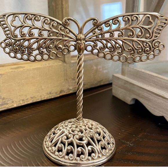 ♥️… Retired Brighton Butterfly Silver Jewelry Holder Rack - Picture 2 of 3
